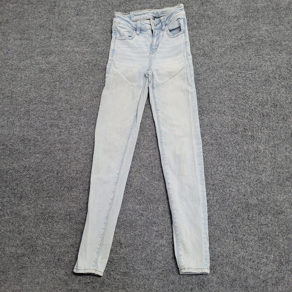 American Eagle Jeans Womens Size 00 Light Wash Skinny Next Level Stretch Denim